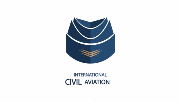 Burgerluchtvaart Internationale Dag Stewardess Kunst Video Illustratie — Stockvideo