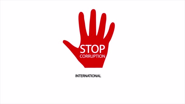 Korrupció Elleni Nemzetközi Nappali Kéz Art Video Illusztráció — Stock videók