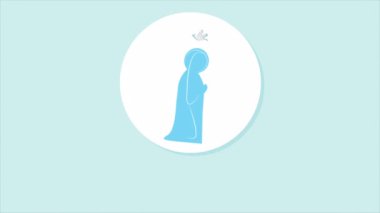 Guadalupe Günü ikonumuz, sanat videosu illüstrasyonu..