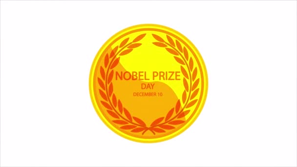 Μετάλλιο Ημέρα Νόμπελ Τέχνη Εικονογράφηση Βίντεο — Αρχείο Βίντεο
