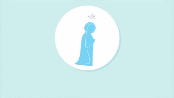 Icono Del Día Nuestra Señora Guadalupe Ilustración Video Arte — Vídeo de stock
