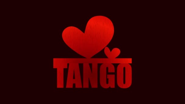 Tango Ημέρα Πανό Καρδιά Και Τριαντάφυλλο Τέχνη Εικονογράφηση Βίντεο — Αρχείο Βίντεο