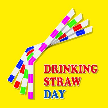 Samandan bir gün içmek Doğum günü Kokteyl Kamışları, vektör sanat illüstrasyonu.