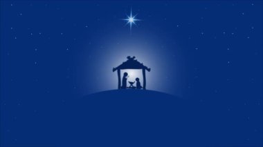 Noel Ortodoks İsa Mary Joseph, Sanat Videosu İllüstrasyonu.