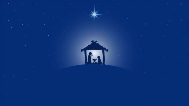 Boże Narodzenie Prawosławny Jezus Maria Józef Gwiazda Sztuka Wideo Ilustracja — Wideo stockowe