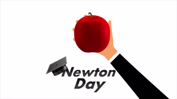 Newtons Main Jour Avec Pomme Illustration Vidéo Art — Video