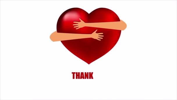 Thank You Day International Heart Hands Art Video Illustration — Stock Video