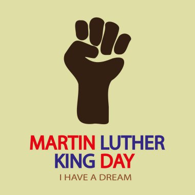 Martin Luther King Day ABD bayrak el, vektör sanat illüstrasyonu.