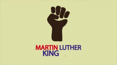 Martin Luther King Day ABD bayrak el, sanat videosu illüstrasyonu.
