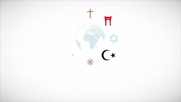 Religion Dag Världen Planet Konst Video Illustration — Stockvideo