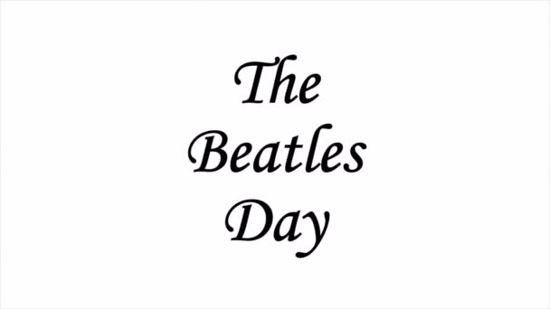Beatles Day Tipografisi Sanat Videosu Illüstrasyonu — Stok video