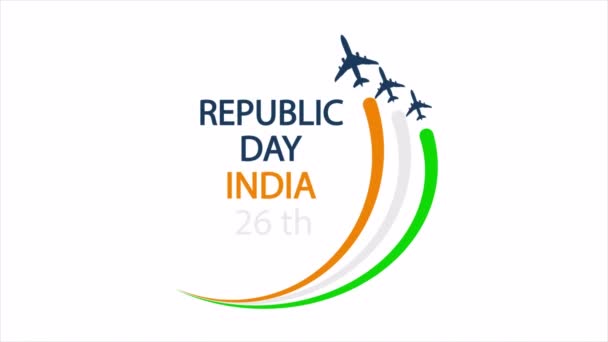 Tag Der Republik Indien Januar Flugzeuge Kunst Video Illustration — Stockvideo