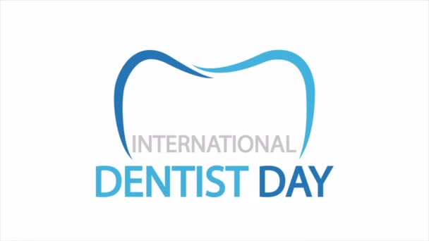 Journée Internationale Des Dentistes Logo Dentaire International Illustration Vidéo Art — Video