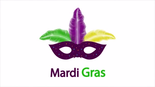 Mardi Gras Mask Feathers Art Video Illustration — Stock Video