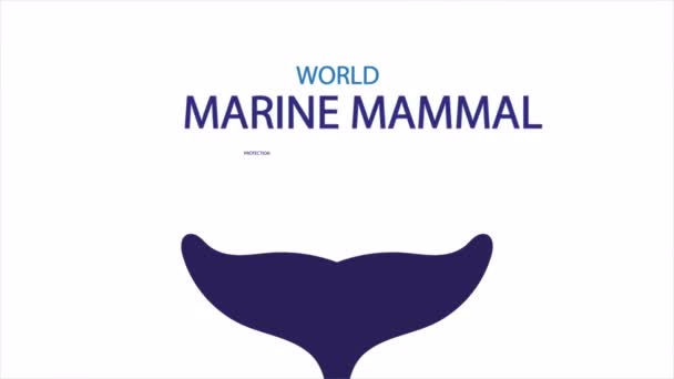 Meeressäugetierschutz Welttag Walschwanz Kunst Video Illustration — Stockvideo