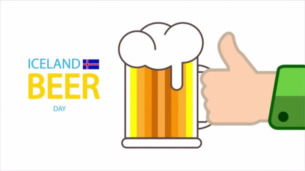 Día Cerveza Islandia Ilustración Vídeo Arte — Vídeos de Stock