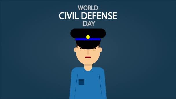 Giornata Mondiale Della Protezione Civile Polizia Illustrazione Video Arte — Video Stock