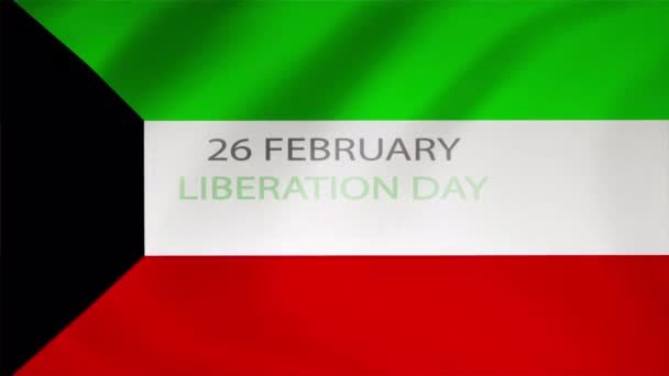 Dia Libertação Kuwait Bandeira Fundo Arte Vídeo Ilustração — Vídeo de Stock