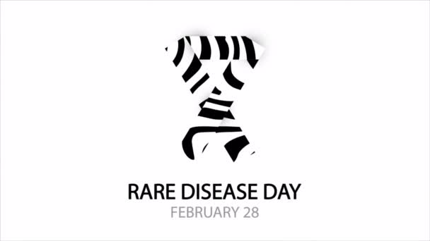 Rare Disease Day Zebra Panglică Ilustrație Video Artă — Videoclip de stoc