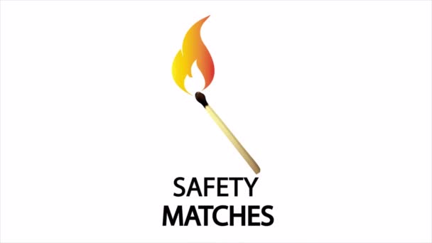 Meciuri Siguranță Care Ard Meciuri Ilustrații Video Artă — Videoclip de stoc