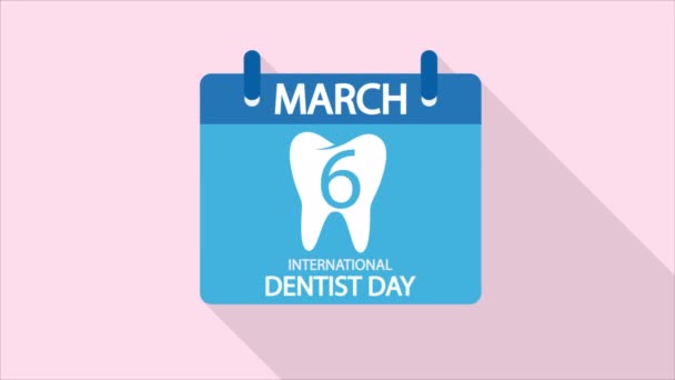 Zubař Day Mezinárodní Kalendář Umělecké Video Ilustrace — Stock video