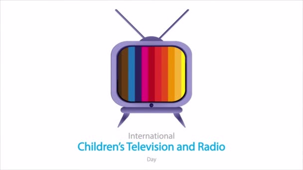 Television Radio Childrens International Day Art Video Illustration — Stock Video