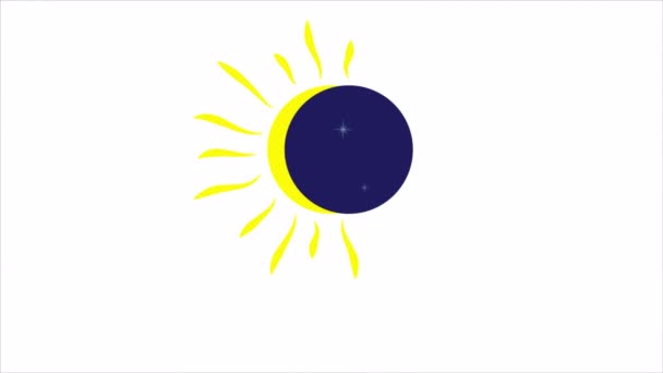 Astrology Day Solar Eclipse Art Video Illustration — Stock Video