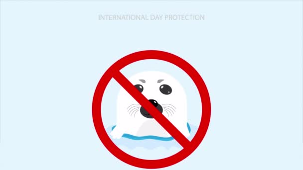 Placa Proteção Selo Cachorro Ilustração Vídeo Arte — Vídeo de Stock