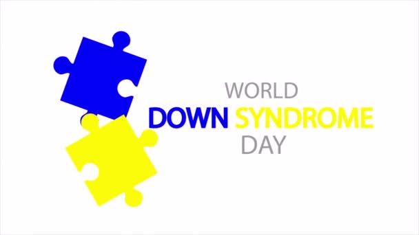Syndrome World Day Quebra Cabeça Ilustração Vídeo Arte — Vídeo de Stock