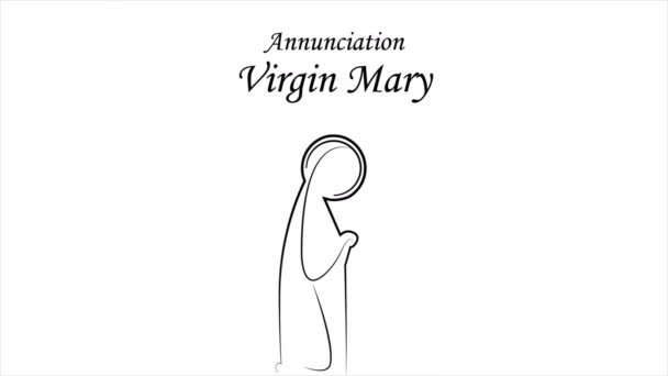 Maria Virgem Anunciação Cristãos Ocidentais Arte Vídeo Ilustração — Vídeo de Stock