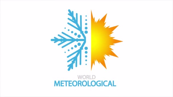 Meteorological Day World Sun Snowflake Art Video Illustration — Stock Video