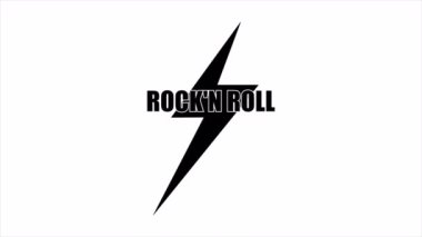 Rock and roll tipografi yıldırımı, sanat videosu illüstrasyonu.