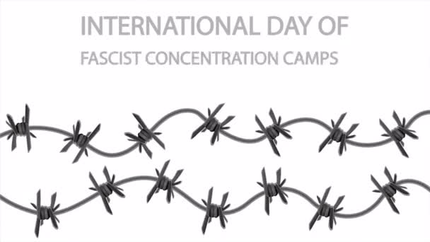 Fascist Concentration Camps Prisoners Liberation International Day Art Video Illustration — Stock Video