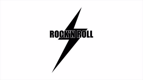Rock Roll Typografie Blitz Kunst Video Illustration — Stockvideo