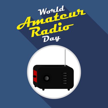 Amatör Radyo Günü Dünya bayrağı, vektör sanat illüstrasyonu.