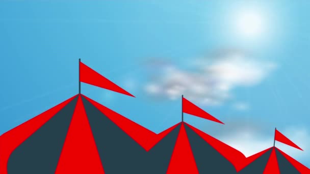 Gökyüzüne Karşı Sirk Günü Çadırı Sanat Videosu Illüstrasyonu — Stok video