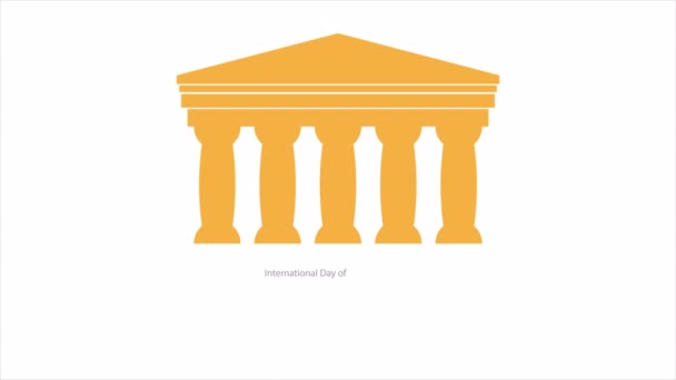 Monuments Sites Historiques Journée Internationale Colonnes Grecques Illustration Vidéo Art — Video