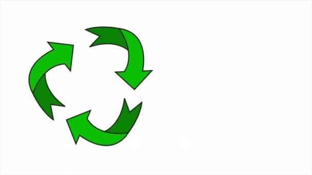 Zyklische Pfeile Zum Recyclingtag Kunst Video Illustration — Stockvideo