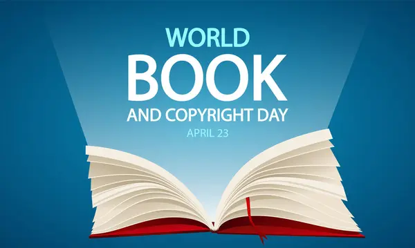 版权与图书世界日 矢量艺术图解 — 图库矢量图片