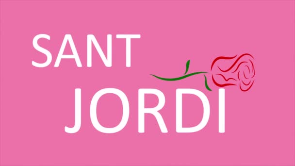 Sant Jordi Jour Saint George Typographie Rose Illustration Vidéo Art — Video