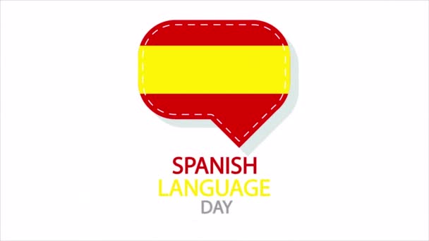 Spanish Language Day Dialog Flag Art Video Illustration — Stock Video