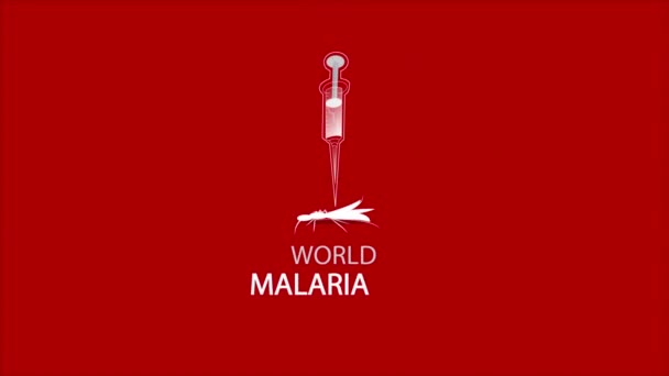 Malaria Världsdagen Mygga Spruta Konst Video Illustration — Stockvideo