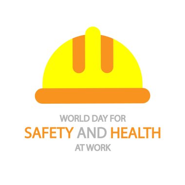 Güvenlik işi inşaat miğferi, vektör sanat çizimi.