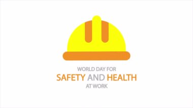 Güvenlik işi inşaat kaskı, sanat videosu illüstrasyonu.