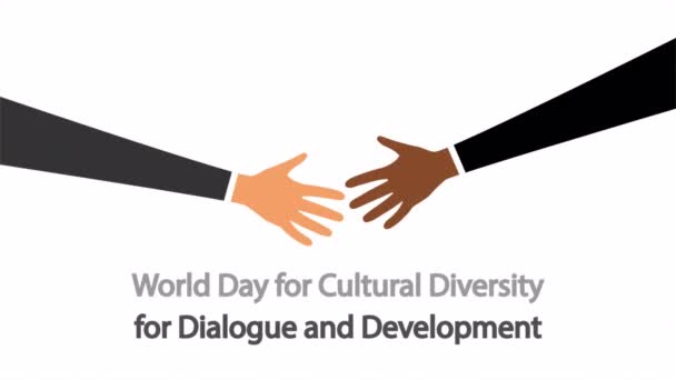 Kulturelle Vielfalt Für Dialog Und Entwicklung Welttag Der Hand Kunst — Stockvideo
