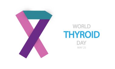Tiroid Dünya Günü kurdelesi, vektör sanat illüstrasyonu.