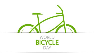 Bisiklet dünya gündüz tipografisi, vektör sanat çizimi.