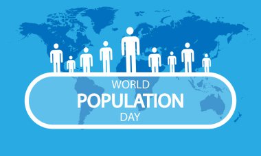 Nüfus dünyası bayrağı, vektör sanat illüstrasyonu.