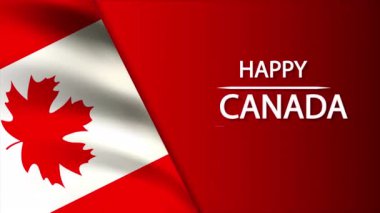 Kanada bayrak afişi, sanat videosu illüstrasyonu.