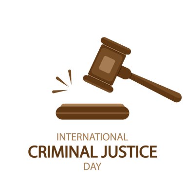 Uluslararası Ceza Adaleti Çekici, vektör Sanatı İllüstrasyonu.